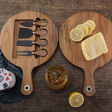 Maxbell Wooden Cheese Board and Knife Set Cheese Tray for Wedding Party Housewarming black knife