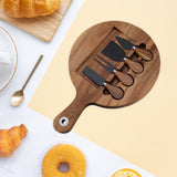 Maxbell Wooden Cheese Board and Knife Set Cheese Tray for Wedding Party Housewarming black knife