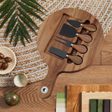 Maxbell Wooden Cheese Board and Knife Set Cheese Tray for Wedding Party Housewarming black knife
