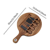 Maxbell Wooden Cheese Board and Knife Set Cheese Tray for Wedding Party Housewarming black knife