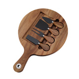 Maxbell Wooden Cheese Board and Knife Set Cheese Tray for Wedding Party Housewarming black knife