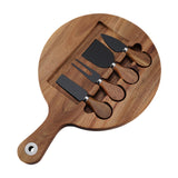 Maxbell Wooden Cheese Board and Knife Set Cheese Tray for Wedding Party Housewarming black knife