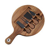 Maxbell Wooden Cheese Board and Knife Set Cheese Tray for Wedding Party Housewarming black knife