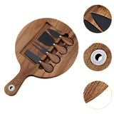 Maxbell Wooden Cheese Board and Knife Set Cheese Tray for Wedding Party Housewarming black knife