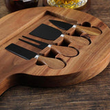 Maxbell Wooden Cheese Board and Knife Set Cheese Tray for Wedding Party Housewarming black knife