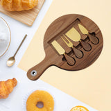 Maxbell Wooden Cheese Board and Knife Set Cheese Tray for Wedding Party Housewarming Gold knife