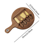Maxbell Wooden Cheese Board and Knife Set Cheese Tray for Wedding Party Housewarming Gold knife
