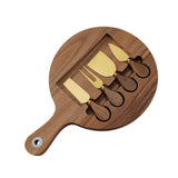 Maxbell Wooden Cheese Board and Knife Set Cheese Tray for Wedding Party Housewarming Gold knife