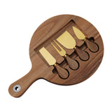 Maxbell Wooden Cheese Board and Knife Set Cheese Tray for Wedding Party Housewarming Gold knife