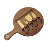 Maxbell Wooden Cheese Board and Knife Set Cheese Tray for Wedding Party Housewarming Gold knife