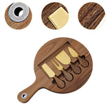 Maxbell Wooden Cheese Board and Knife Set Cheese Tray for Wedding Party Housewarming Gold knife