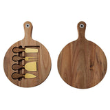 Maxbell Wooden Cheese Board and Knife Set Cheese Tray for Wedding Party Housewarming Gold knife