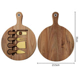 Maxbell Wooden Cheese Board and Knife Set Cheese Tray for Wedding Party Housewarming Gold knife