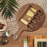 Maxbell Wooden Cheese Board and Knife Set Cheese Tray for Wedding Party Housewarming Gold knife