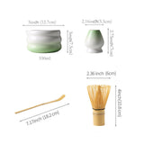 Maxbell Matcha Whisk and Bowl Unique Gift Idea Traditional Handmade Japanese Tea Set Gradient Green