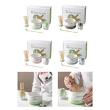 Maxbell Matcha Whisk and Bowl Unique Gift Idea Traditional Handmade Japanese Tea Set Gradient Green