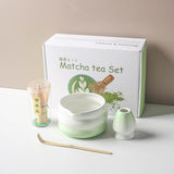 Maxbell Matcha Whisk and Bowl Unique Gift Idea Traditional Handmade Japanese Tea Set Gradient Green