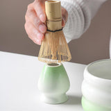 Maxbell Matcha Whisk and Bowl Unique Gift Idea Traditional Handmade Japanese Tea Set Gradient Green