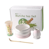 Maxbell Matcha Whisk and Bowl Unique Gift Idea Traditional Handmade Japanese Tea Set Gradient Pink