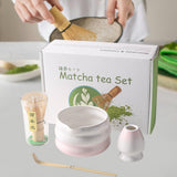 Maxbell Matcha Whisk and Bowl Unique Gift Idea Traditional Handmade Japanese Tea Set Gradient Pink