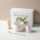 Maxbell Matcha Whisk and Bowl Unique Gift Idea Traditional Handmade Japanese Tea Set Gradient Pink