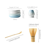 Maxbell Matcha Whisk and Bowl Unique Gift Idea Traditional Handmade Japanese Tea Set Gradient Blue