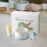 Maxbell Matcha Whisk and Bowl Unique Gift Idea Traditional Handmade Japanese Tea Set Gradient Blue