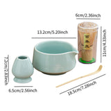 Maxbell 4Pcs Japanese Matcha Tea Set Tea Making Utensils for Restaurant Kitchen Home light blue