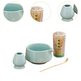 Maxbell 4Pcs Japanese Matcha Tea Set Tea Making Utensils for Restaurant Kitchen Home light blue