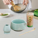 Maxbell 4Pcs Japanese Matcha Tea Set Tea Making Utensils for Restaurant Kitchen Home light blue