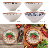 Maxbell Noodles Bowl Ramen Bowl for Udon, Soba, Pho Unbreakable Retro for Restaurant style A
