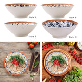 Maxbell Noodles Bowl Ramen Bowl for Udon, Soba, Pho Unbreakable Retro for Restaurant style A