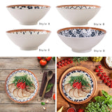 Maxbell Noodles Bowl Ramen Bowl for Udon, Soba, Pho Unbreakable Retro for Restaurant style A
