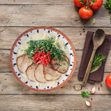 Maxbell Noodles Bowl Ramen Bowl for Udon, Soba, Pho Unbreakable Retro for Restaurant style C