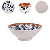 Maxbell Noodles Bowl Ramen Bowl for Udon, Soba, Pho Unbreakable Retro for Restaurant style D