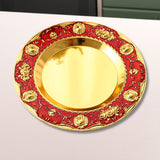 Maxbell Serving Tray Versatile Afternoon Tea Pastry Tray for Holiday Hotel Farmhouse red