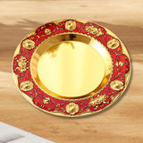 Maxbell Serving Tray Versatile Afternoon Tea Pastry Tray for Holiday Hotel Farmhouse red