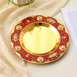 Maxbell Serving Tray Versatile Afternoon Tea Pastry Tray for Holiday Hotel Farmhouse red