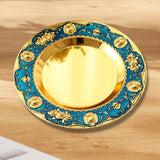 Maxbell Serving Tray Versatile Afternoon Tea Pastry Tray for Holiday Hotel Farmhouse blue