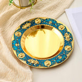 Maxbell Serving Tray Versatile Afternoon Tea Pastry Tray for Holiday Hotel Farmhouse blue