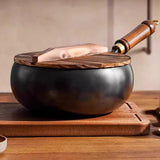 Maxbell 9.45inch Wok Pan with Handle Gas Frying Wok Pan for Restaurant Hotel Kitchen