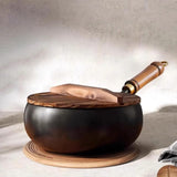 Maxbell 9.45inch Wok Pan with Handle Gas Frying Wok Pan for Restaurant Hotel Kitchen