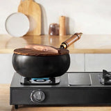 Maxbell 9.45inch Wok Pan with Handle Gas Frying Wok Pan for Restaurant Hotel Kitchen