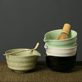 Maxbell Ceramic Matcha Tea Bowl 450ml Matcha Mixing Bowl for Family Friends Beginner Matcha Green