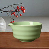 Maxbell Ceramic Matcha Tea Bowl 450ml Matcha Mixing Bowl for Family Friends Beginner Green