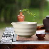 Maxbell Ceramic Matcha Tea Bowl 450ml Matcha Mixing Bowl for Family Friends Beginner White