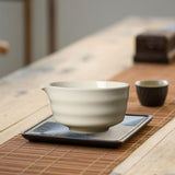 Maxbell Ceramic Matcha Tea Bowl 450ml Matcha Mixing Bowl for Family Friends Beginner White