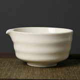 Maxbell Ceramic Matcha Tea Bowl 450ml Matcha Mixing Bowl for Family Friends Beginner White