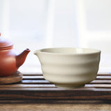 Maxbell Ceramic Matcha Tea Bowl 450ml Matcha Mixing Bowl for Family Friends Beginner White