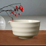 Maxbell Ceramic Matcha Tea Bowl 450ml Matcha Mixing Bowl for Family Friends Beginner White